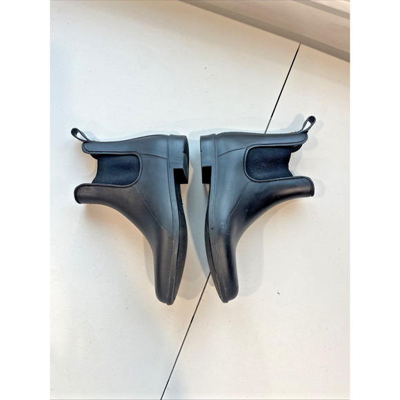 Sam Edelman Tinsley Rain Boots *Size 7* Black Bootie Pull On Matte Flat FLAW - Picture 5 of 7